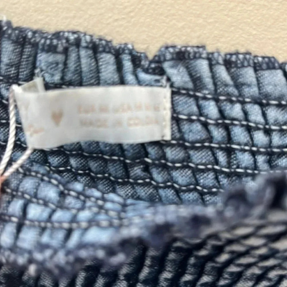 [M]Fiory Denim Crop  Top with Ballon Sleeves - Picture 6 of 7